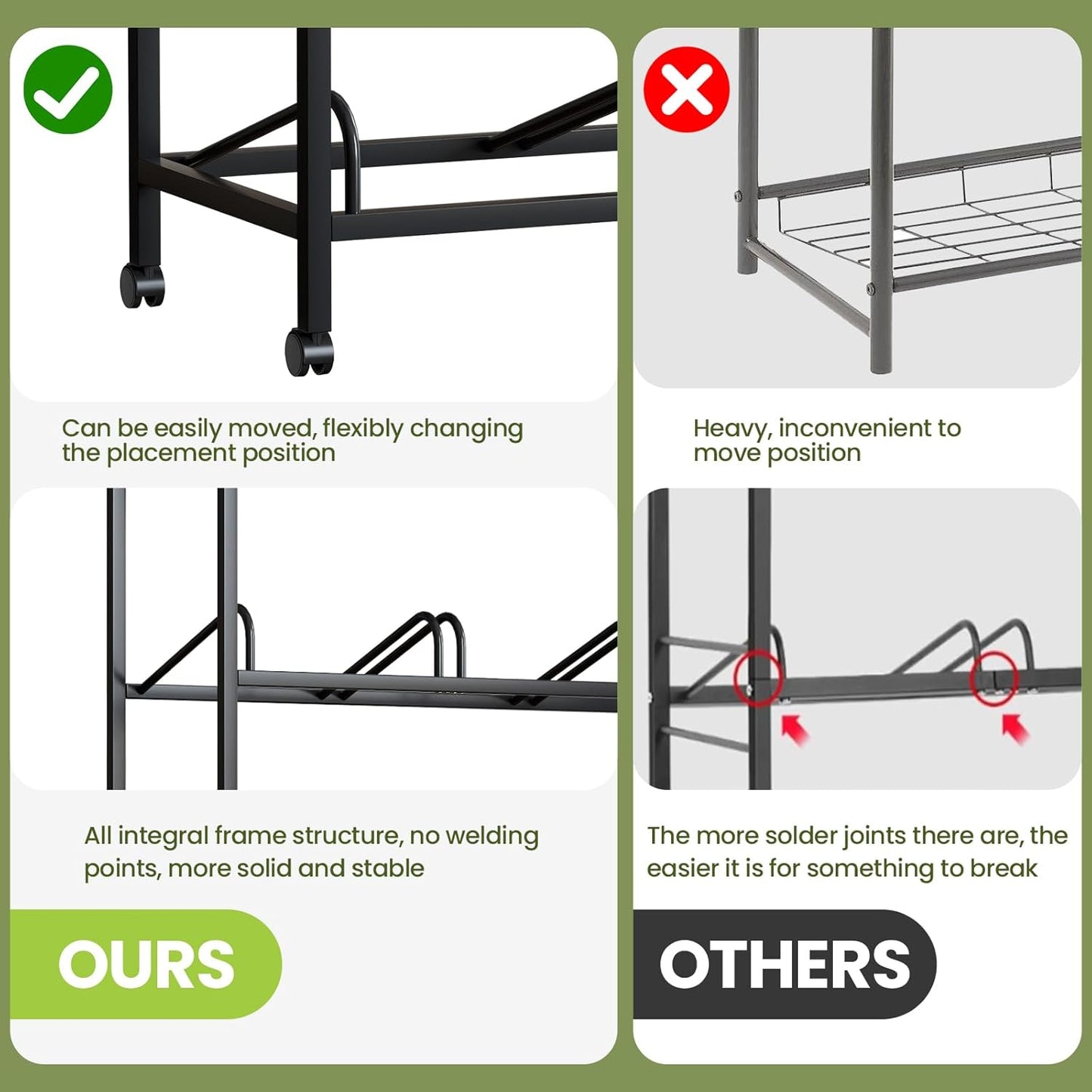 5 Gallon Water Bottle Holder, Water Jug Rack with Top Shelf, Wheels, Movable Water Jug Stand, Two Carry Handles, Heavy Duty 9-Tray Water Jug Stand for Kitchen Office Living Room Garage, Black