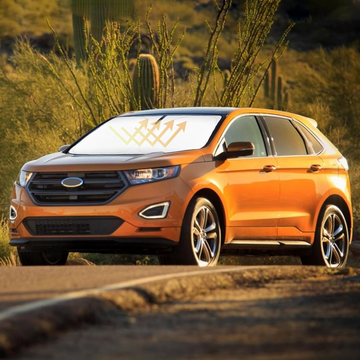 Windshield Sun Shade Car Sunshade for 2007-2013 2014 Ford Edge Accessories Windshield Sun Visor Cover for Edge Front Window Shield Protector Block Heat UV Rays Keep Car Cooler