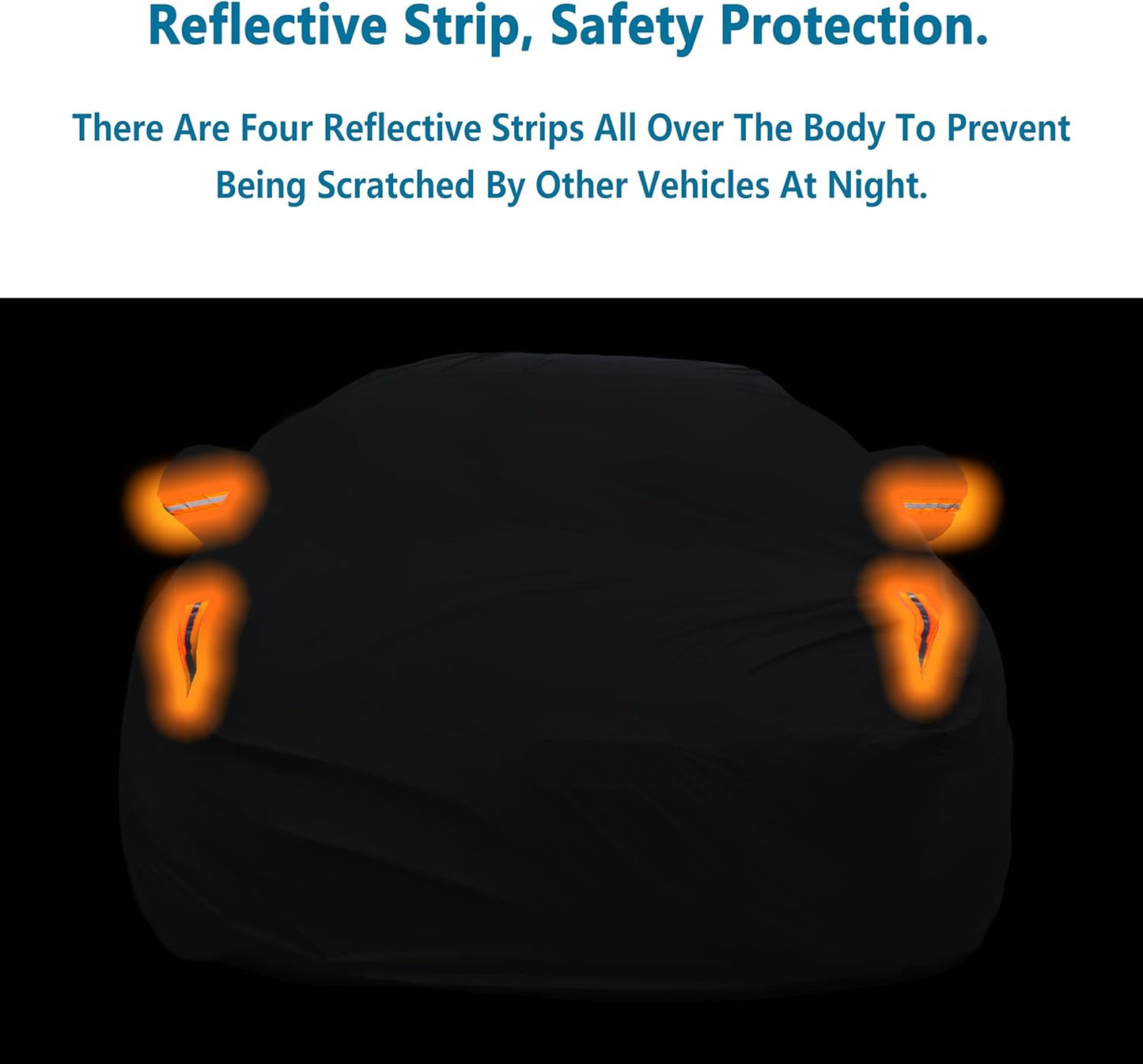 MORNYRAY Waterproof Car Cover All Weather Snowproof UV Protection Windproof Outdoor Full Truck Cover, Universal Fit for (All Black, Fit Truck Length 210-230 inch)