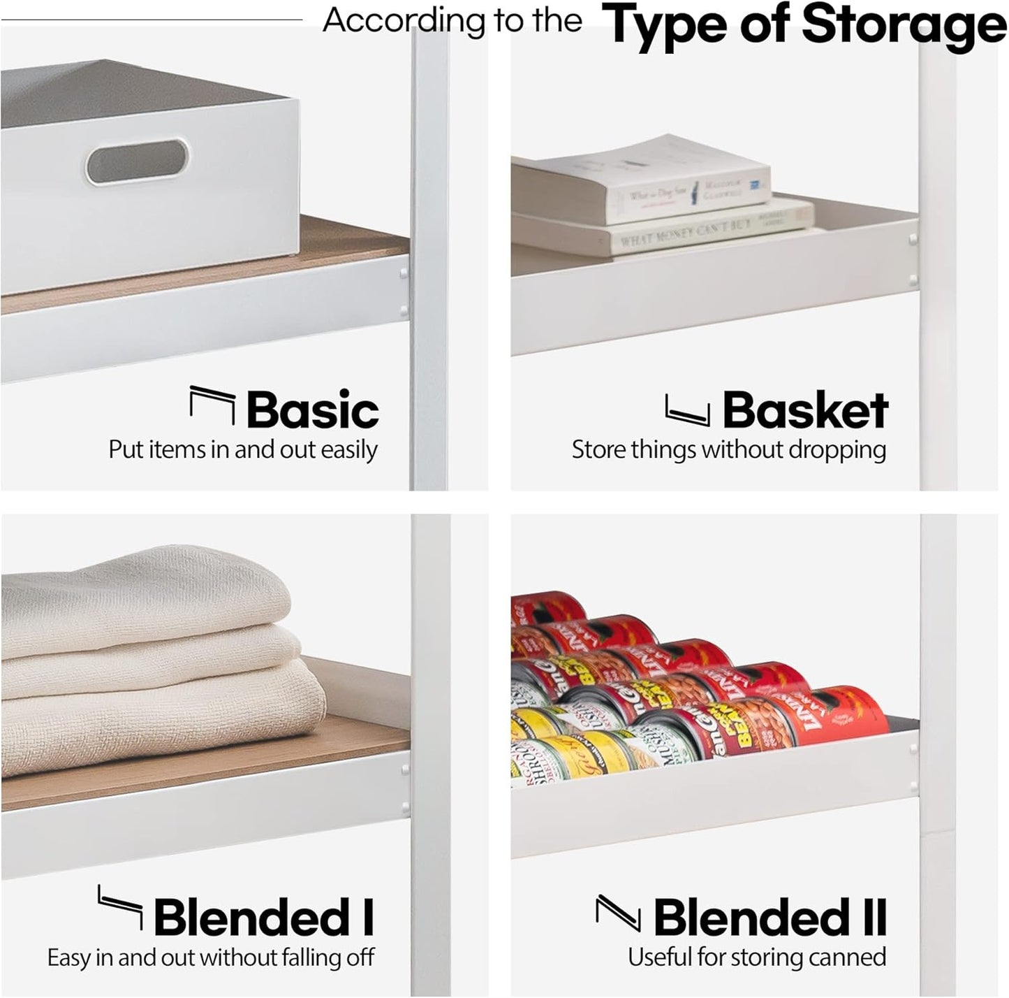 HOMEDANT House 5-Tier Laminated Metal Shelving Unit Adjustable Storage Utility Rack Heavy Duty Shelves Organization Multipurpose Shelf Kitchen Garage Pantry Closet 1Pack