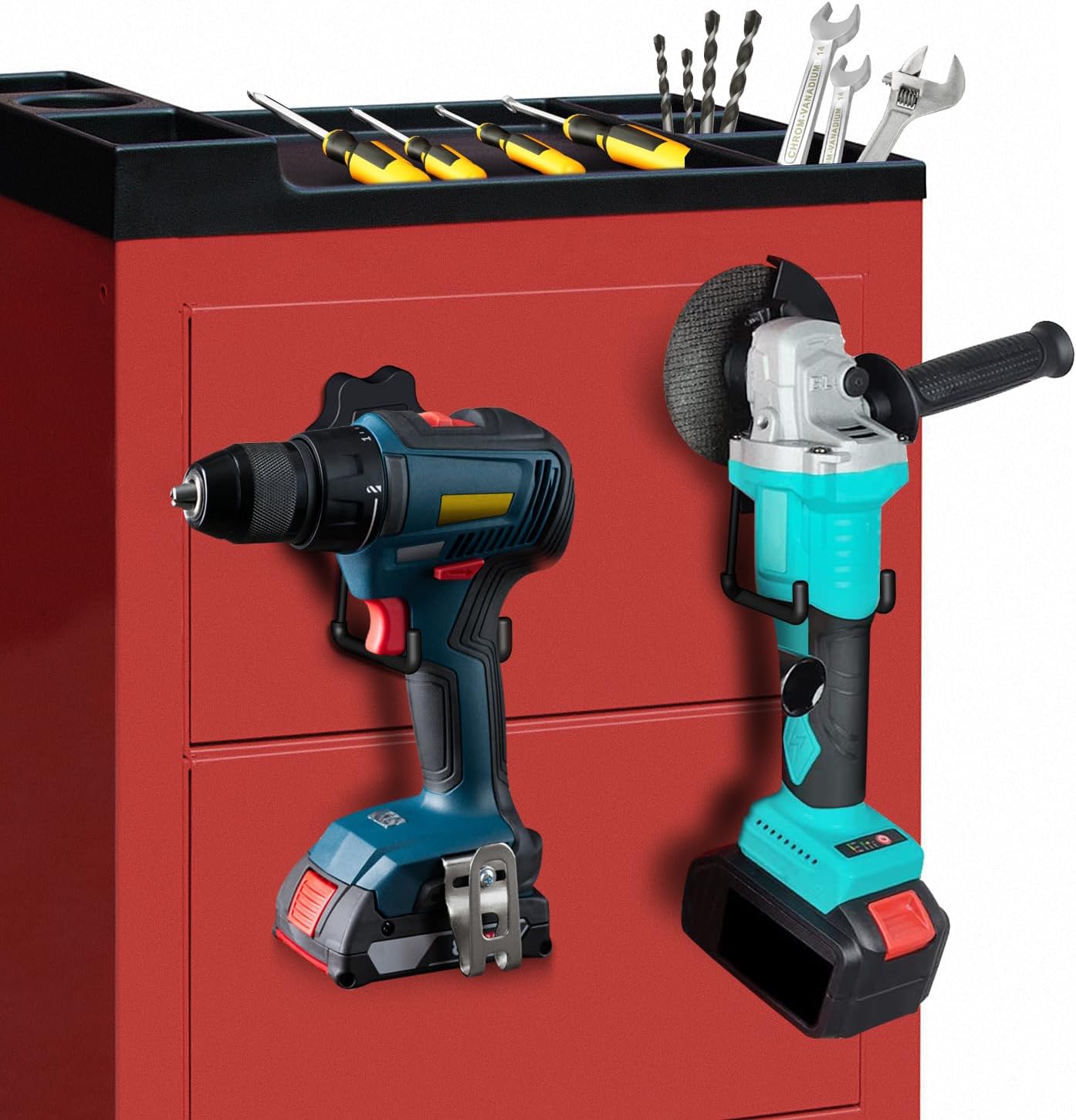 Strong Garage Magnetic Hooks, 2Pcs Large Heavy Duty Magnetic Hook with Anti-Slip, Magnet Hanger for Garage Tools, Hammer, Toolbox, Ropes, Drill