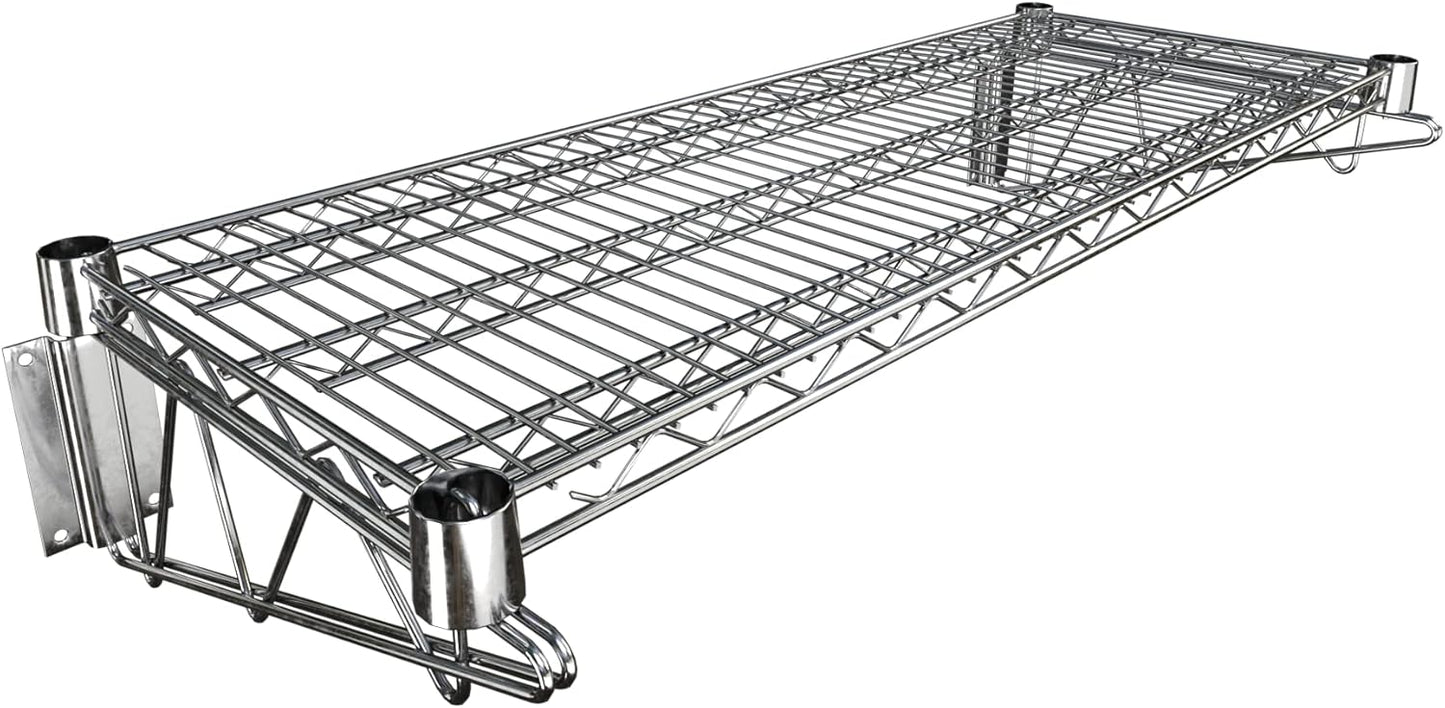 14" x 36" Chrome Wire Wall Mount Shelf