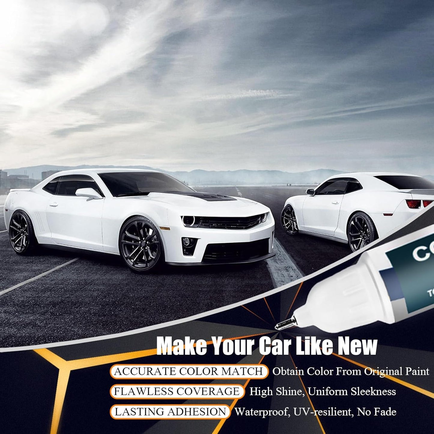 Iridescent Pearl Tricoat(G1W/WA140X) Touch Up Paint Compatible with Chevrolet, Car Paint Pen Scratch Repair Two-In-One Touch Up Paint, Premium Car Scratch Remover for Deep Scratches