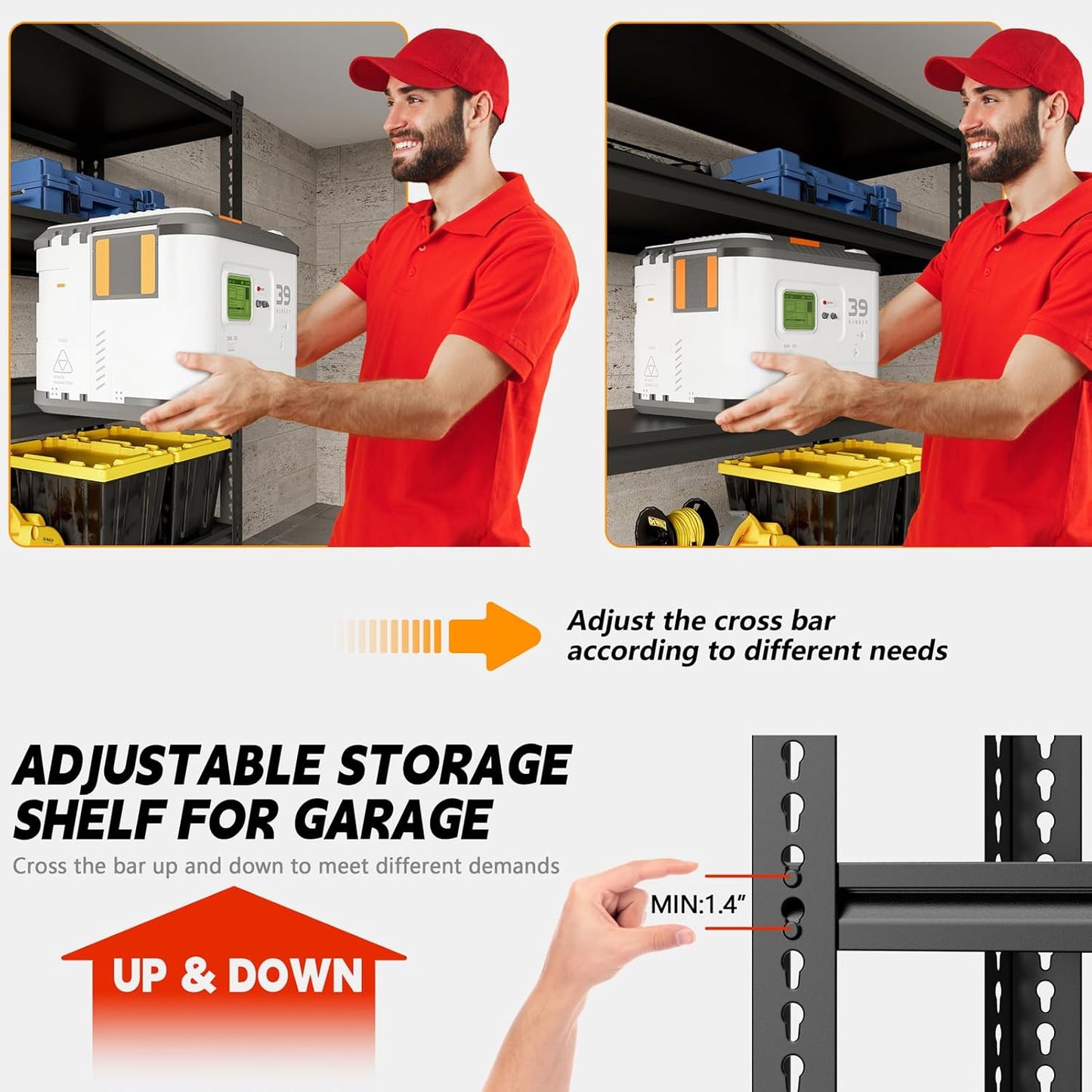 Garage Shelving, 48" Wide 5-Tier 3000lbs, Boltless Assembly, Adjustable Large Garage Storage Shelves, 48" W x 24" D x 72" H Heavy Duty Storage Rack