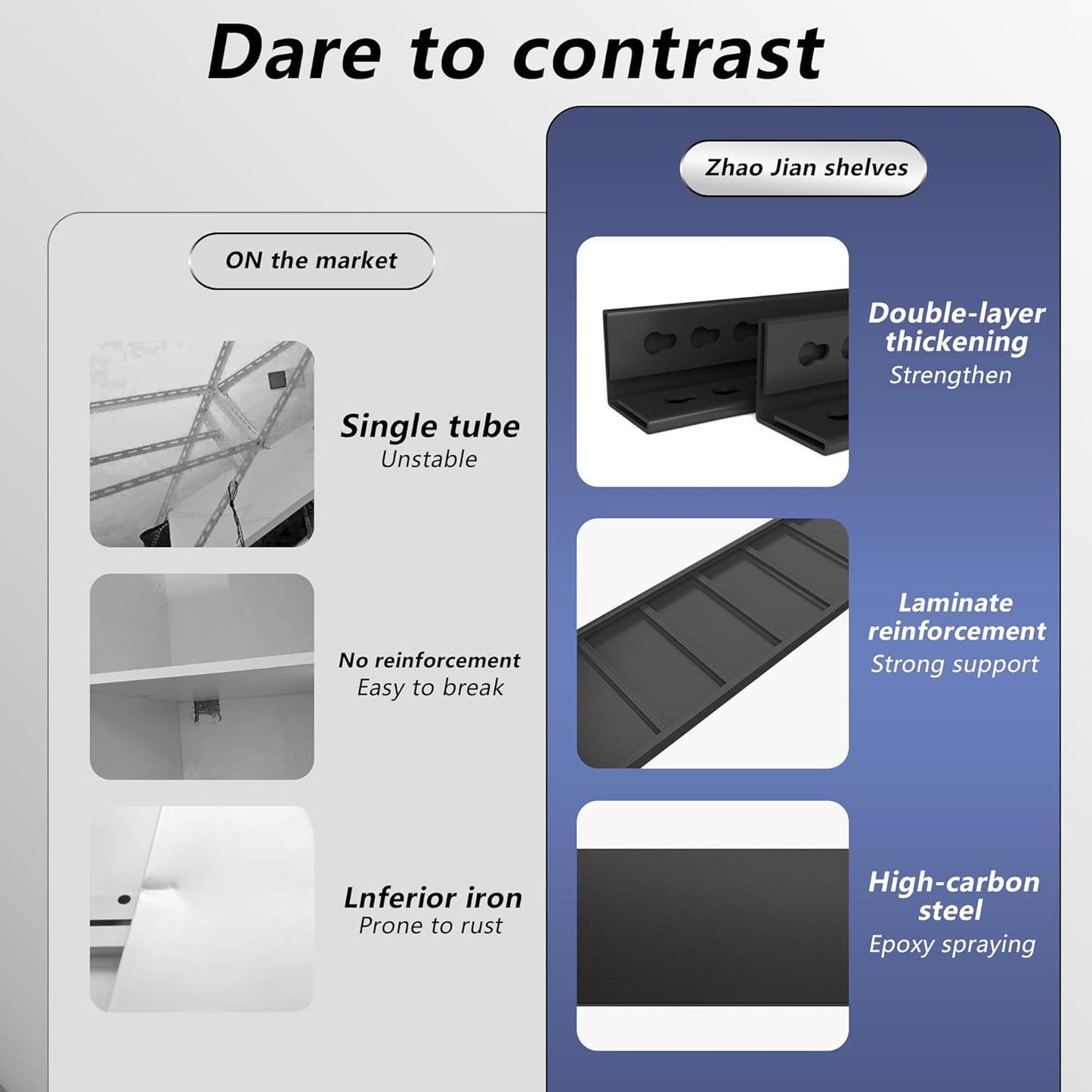 【Industrial Metal Adjustable Storage Shelving Units】Heavy Duty Steel Wire Rack for Garage, Basement, Shed & Kitchen - Standing Organizer Shelf with Black Finish - Tool Pantry Utility Storage Solution