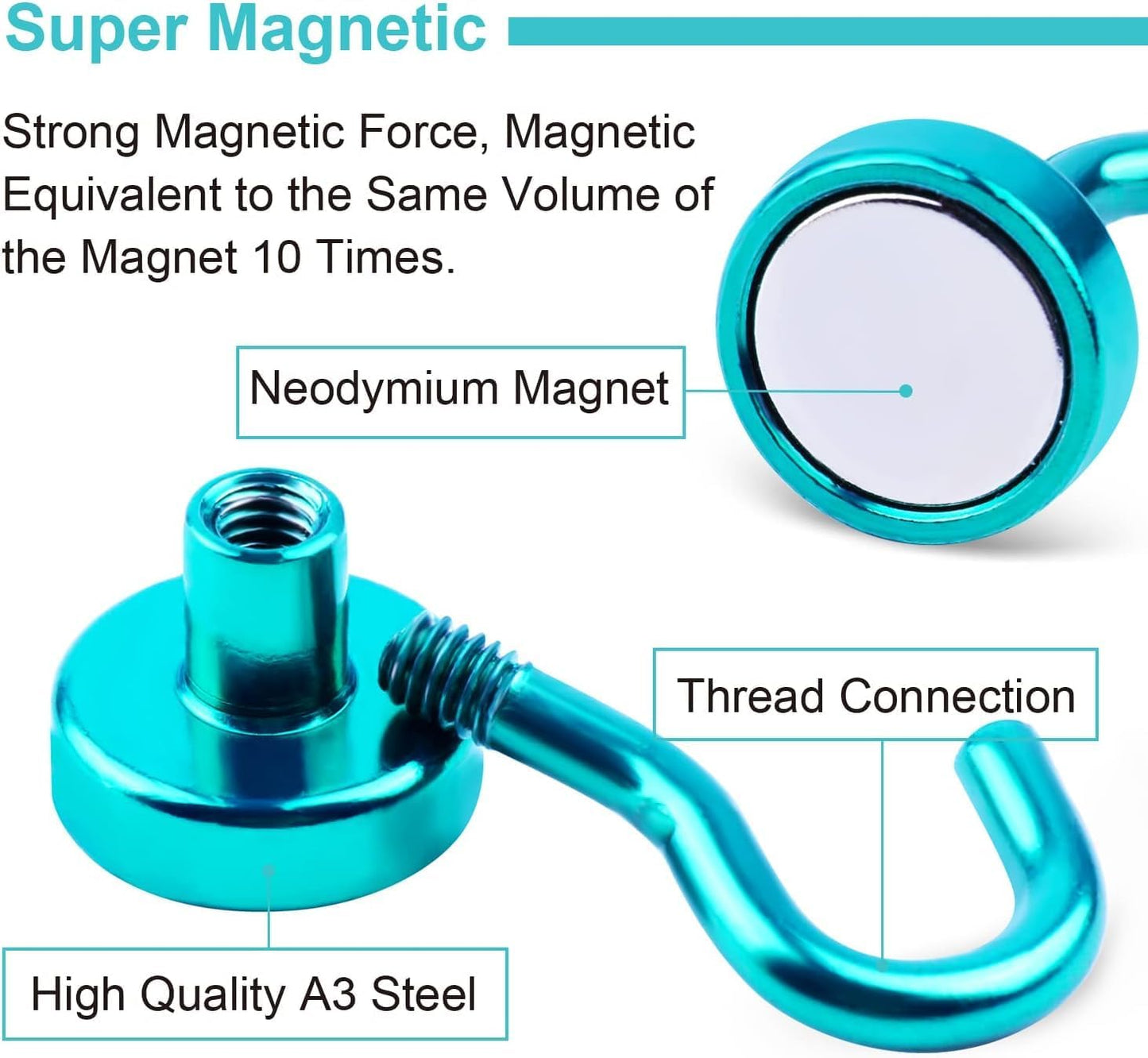 DIYMAG Magnetic Hooks, 25Lbs Strong Heavy Duty Cruise Magnet S-Hooks for Classroom, Fridge, Hanging, Cabins, Grill, Kitchen, Garage, Workplace and Office Etc, (20 Pack-Green)