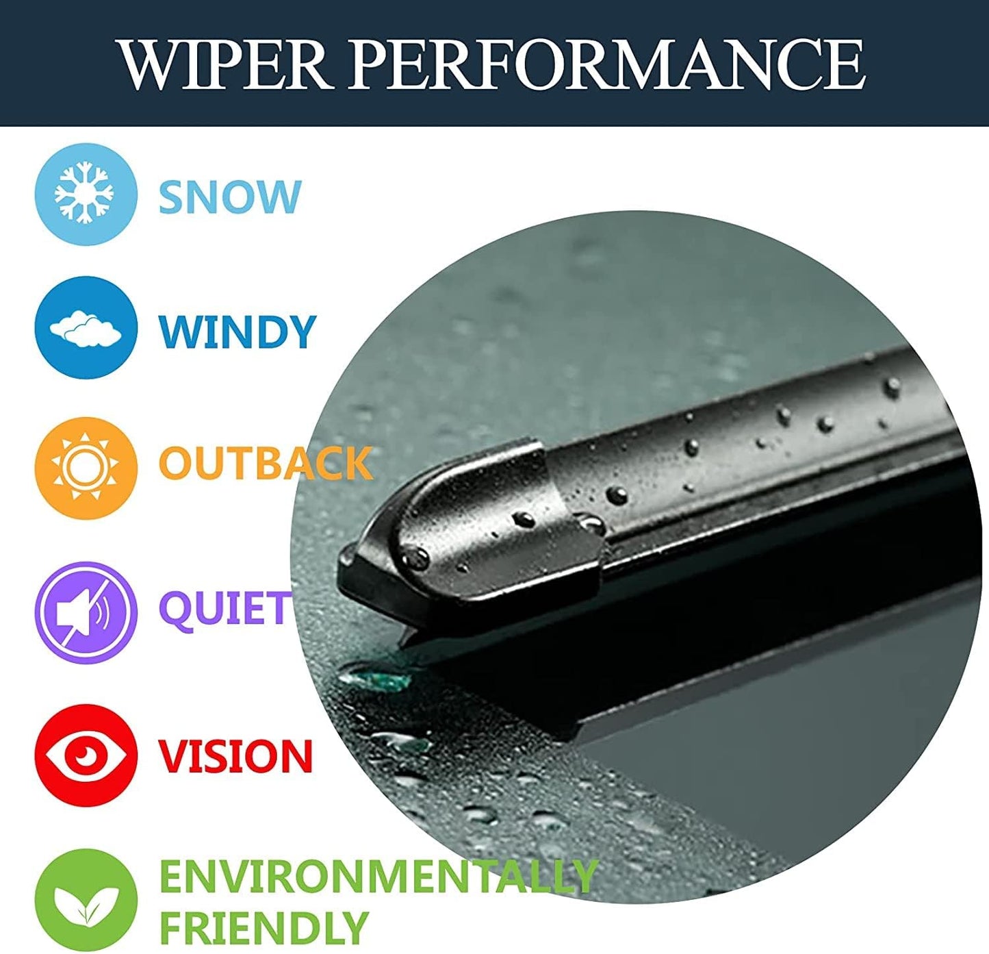 AUTOBOO 26"+16" Windshield Wipers with 12" Rear Wiper Blade Sets Replacement for Subaru Crosstrek Impreza 2018 2019 2020 2021 2022 2023-Original Factory Quality (Pack of 3)