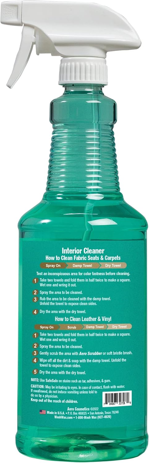 Interior Cleaner, Carpet Cleaner, Seat Cleaner, Fabric Cleaner, 32 Fl oz. Aircraft Quality for Car, RV, & Aircraft, Meets Boeing and Airbus Specs