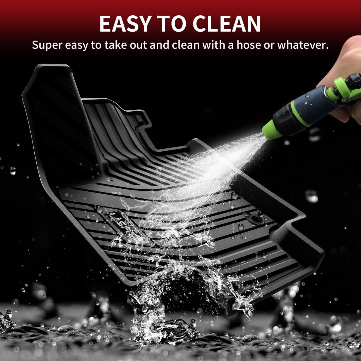 LASFIT Floor Mats for Toyota Highlander 2020-2025 8-seat (Not for Hybrid) All Weather TPE Custom fit Floor Liner for Highlander car mats, Front and Rear 2 Row Mats.