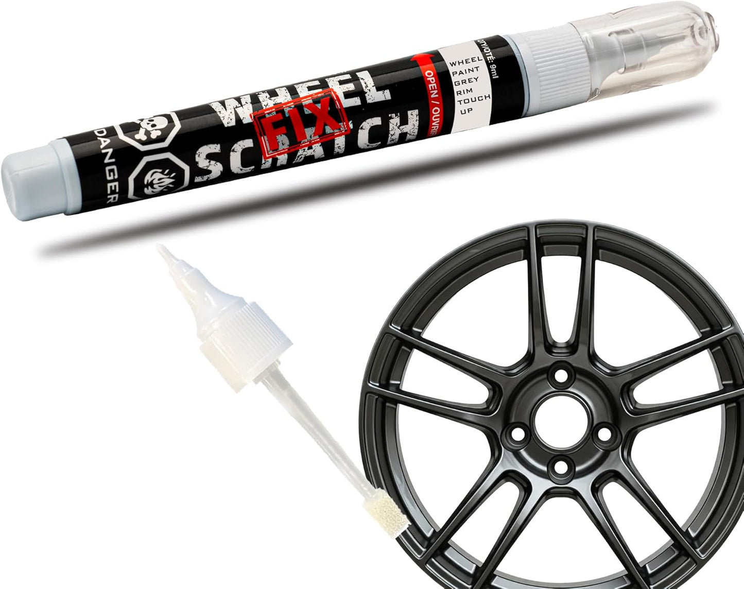 Gray Rim Touch Up Paint, Car Wheel Scratch Repair, Wheel Touch Up Paint Pen, curb rash repair, curb rim repair, Rim Alloy Gray Wheel Paint (Anthracite Pen Only)