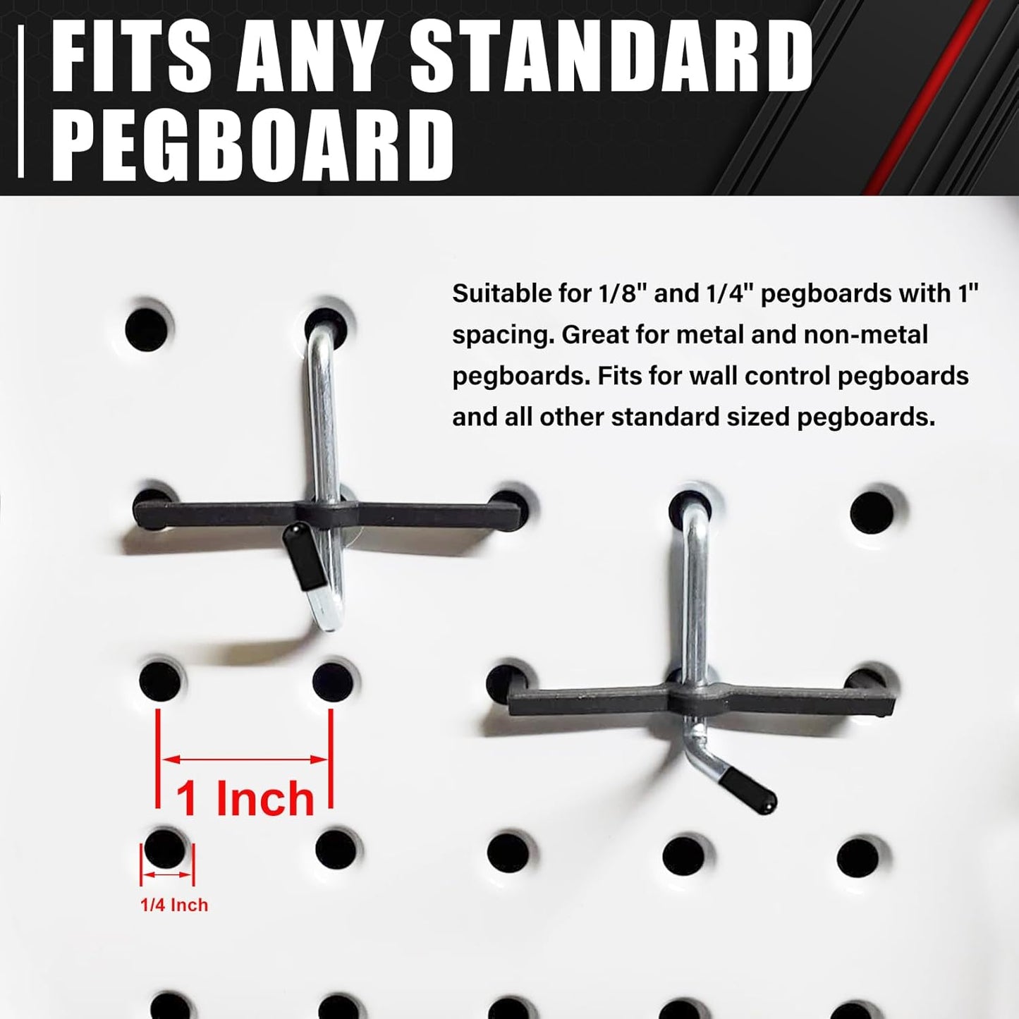 C&T 278 Piece Pegboard Hooks Assortment Kit, Pegboard Accessories Organizer Set with Bins, 1/8 and 1/4 in pegboard Hooks, for Hanging Tools, Organizing Various Tools,Garage Pegboard Wall Organization