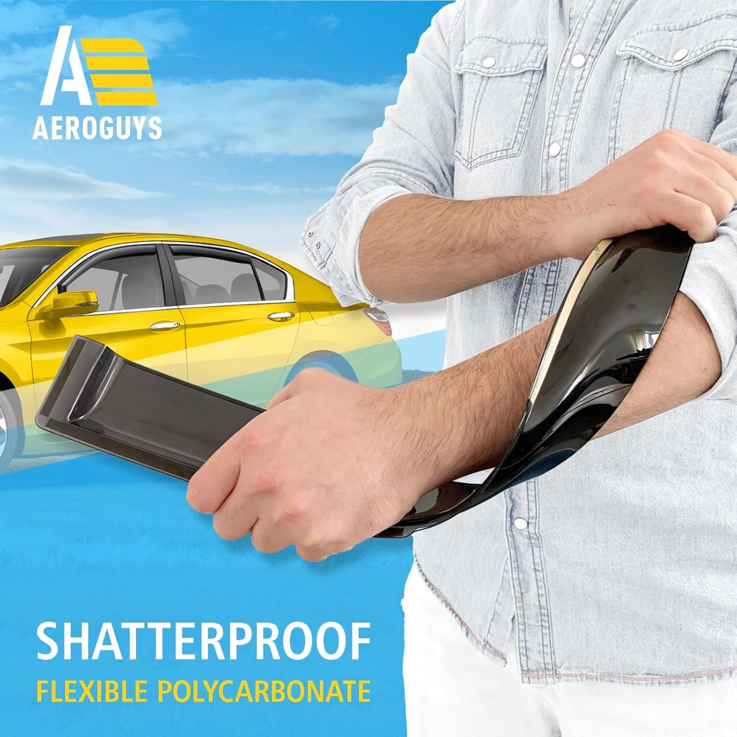 Extra Durable Window Deflectors in-Channel Window Visors Rain Guards Fit for Honda Accord 2013-2017 Sedan, Sun Visors, Wind Vent for Shades, Exterior Car Accessories - 4pcs. AG0749