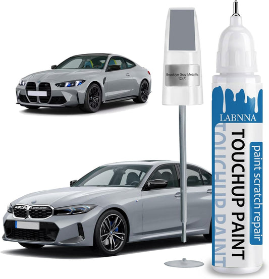 Brooklyn Gray Metallic (C4P) Touch Up Paint for BMW-Exact Match 2 in 1 touchup Paint Pen for Chips and Nicks Repair Car Paint Scratch Repair Kit