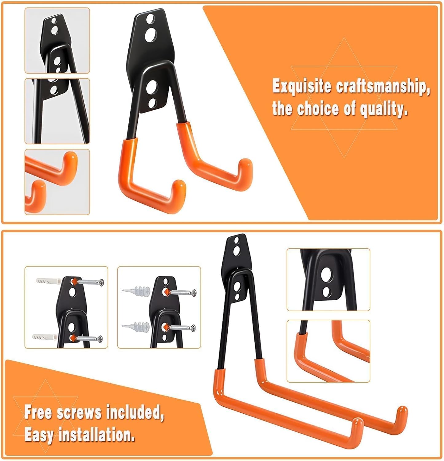 32 Pack Garage Hooks garage organization Steel Heavy Duty Garage Storage Hooks Utility Steel Wall Mount Garage Hanger &Organizer for Bikes,Garden Tools, Ladders, Bulk Items Ropes and More Equipment