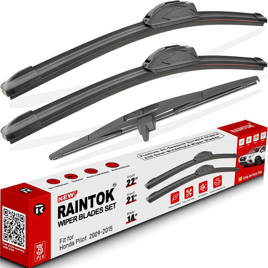 Windshield Wiper Blade Set Replacement for 2009-2015 Honda Pilot Original Equipment Replacement Front Rear Wiper Blades - 22"/21"/14" (Pack of 3)