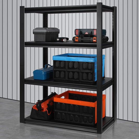 PACHIRA E-Commerce 39.4" W Garage Shelving Unit Heavy Duty, 4 Tier Adjustable Shelves Garage Storage System Industrial Shelving Kitchen Storage Rack 39.4" W x 19" D x 57" H