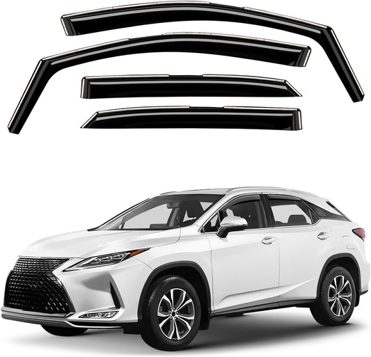 Window Deflectors Smoke Tinted In-Channel Side Window Vent Visor Deflectors Rain Guards Compatible with RX 2016-2022 - 4pcs. GW0726