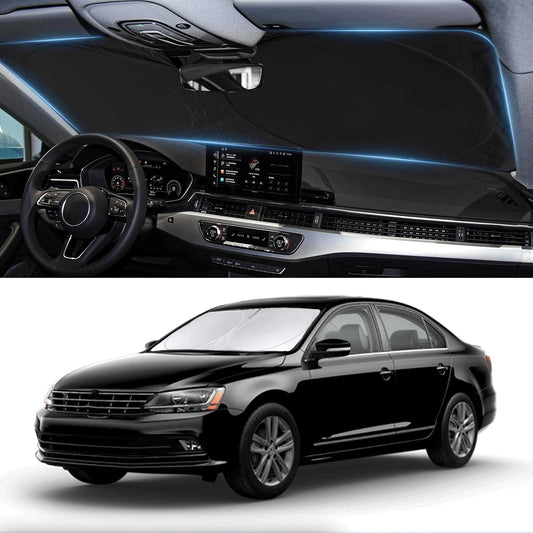 Custom Fit Passat Windshield Sunshade for 2012-2022 Volkswagen VW Passat Accessories Front Window Shield 210T Silver Coating Cover for Volkswagen Windshield Sun Visor Protector Blocks UV Keeps Cool