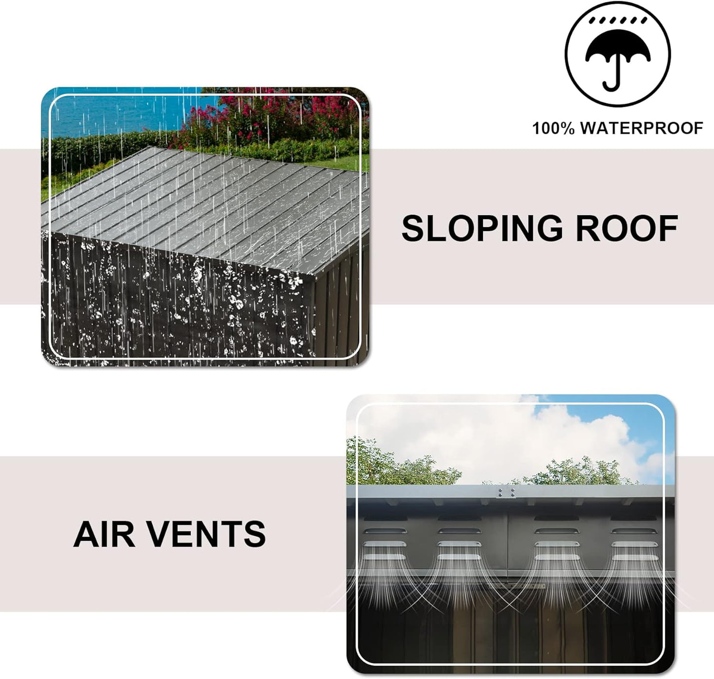 Domi Outdoor Storage Shed 6' x 4', Metal Waterproof Tool Shed Utility Storage House with Double Lockable Doors & Air Vent for Backyard Garden Lawn Patio