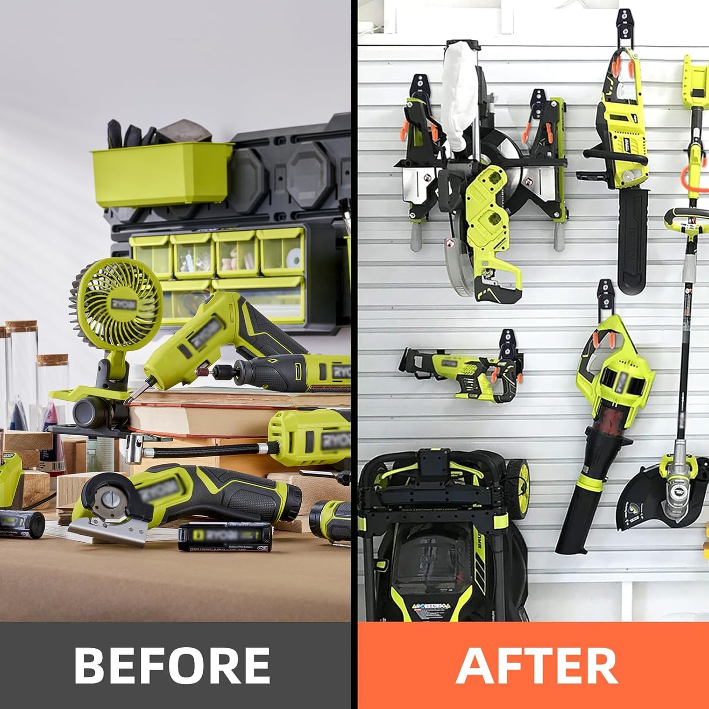 Garage Hooks, 4 Pack Large Square Wall Hooks for Hanging Heavy Duty Ladders, Bikes, Tools Ideal for Garage, Garden, Basement Utility Room Storage (Black)