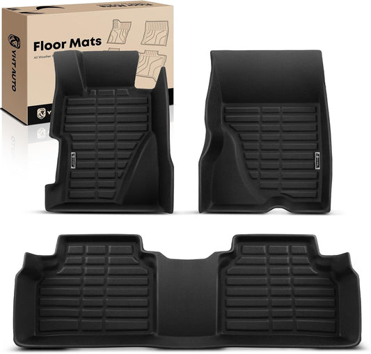 YHTAUTO Automotive All Weather Floor Mats Compatible with Honda Civic 2006-2011 Sedan, Car Mats Custom Fit TPE Floor Liners Front & Back Seat, Black, Set of 3