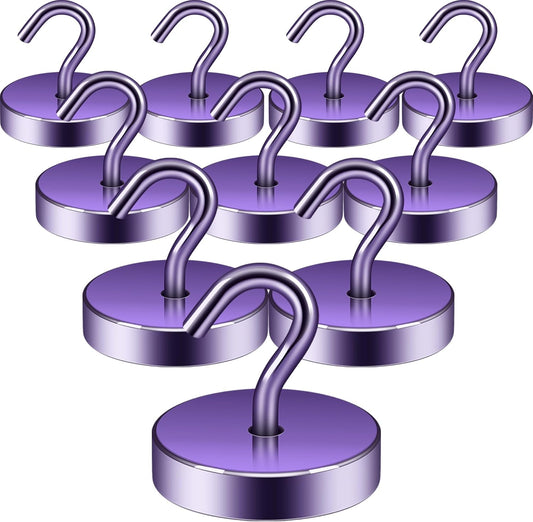 Neosmuk Magnetic Hooks, Cruise Ship Essentials, 100lb+ Heavy Duty Magnetic Hooks for Cruise Cabins, Refrigerator, Grill, Hanging, and Travel | Extra Strong Must-Haves Magnet Hook,Purple