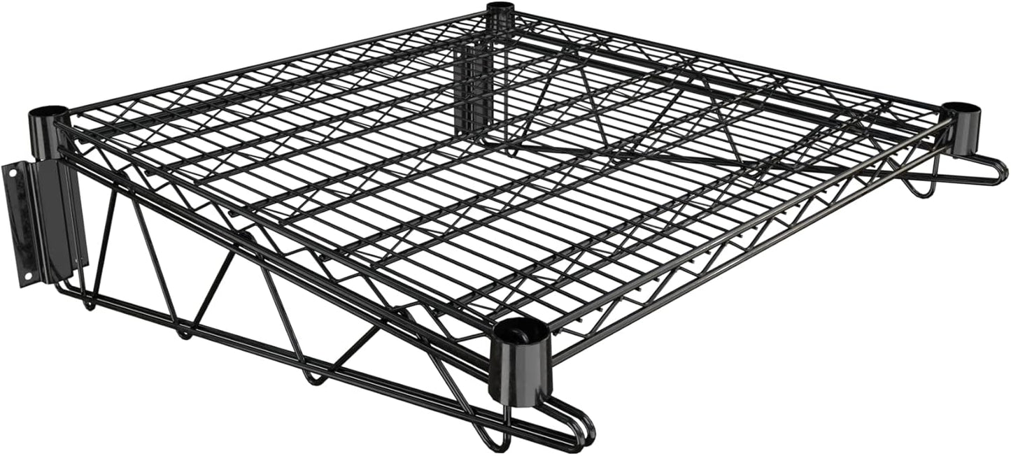 24" x 24" Black Epoxy Wire Wall Mount Shelf