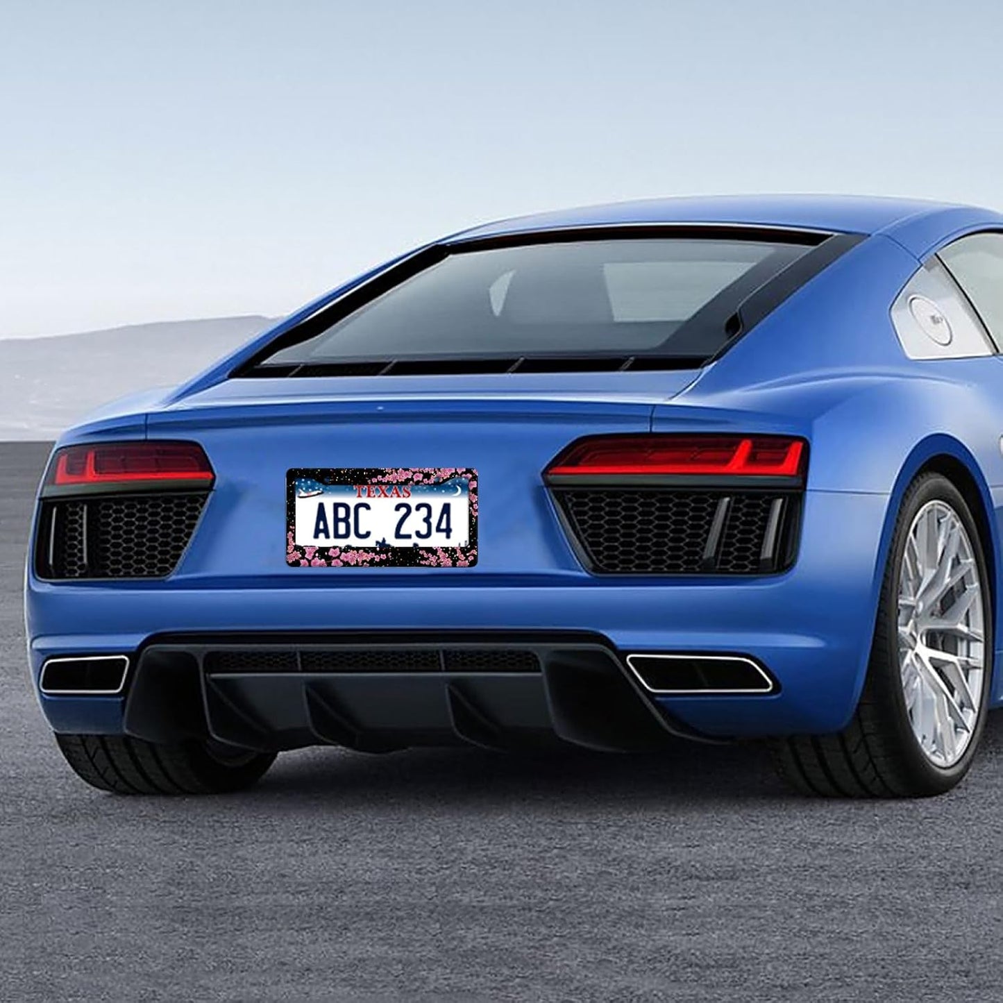 Cherry Blossom License Plate Frame Beautiful Flowers License Plate Frames Stainless Steel Accessories Cars Decor With 2 Holes And Screws Fits Standard Us Ca Vehicles License Plate Holder 12.2 X 6 Inch