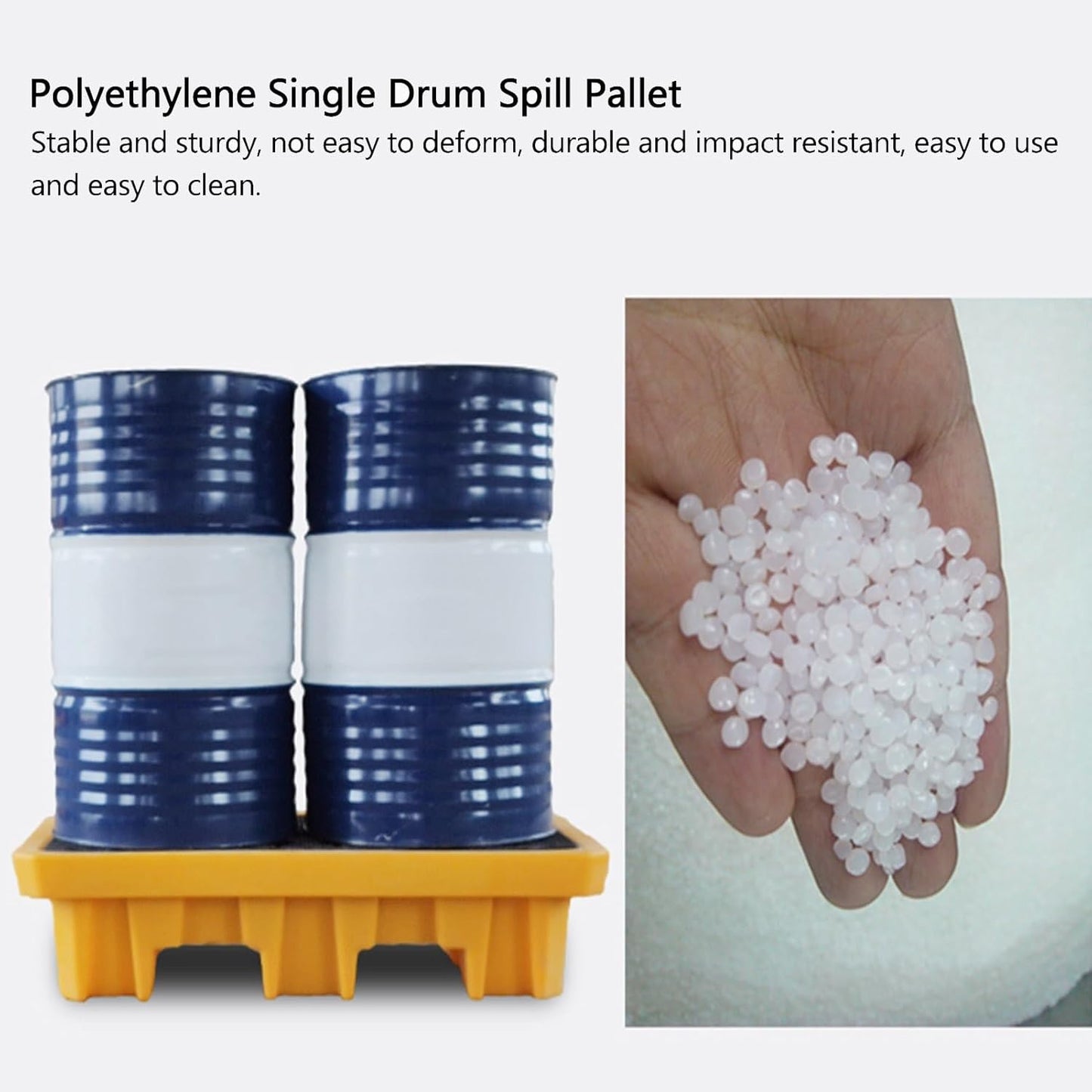 2 Drum Containment Spill Pallet, Polyethylene Low Profile Paint Bucket Tray, Industrial Garage Storage Detachable Shipping Leakproof Platform (Color : Yellow-5 Pack, Size : 13.4"x13.4"x2.6"