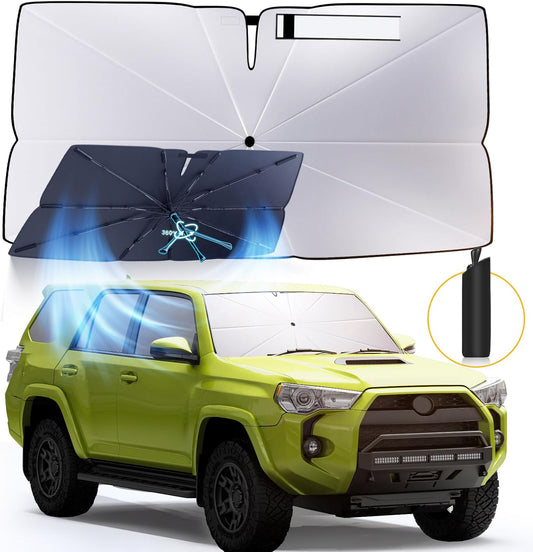 Windshield Sun Shade Umbrella: for Toyota 4Runner-2010-2025 - Front Car Window Shades - Foldable 2023 2024 4-Runner Sunshades Block UV Keep Cool