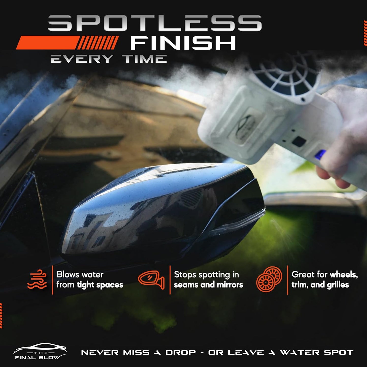 Car Dryer Air Blower | US Brand | Turbo Jet Blower for Drying | Jet Dry Your Car After Wash/No More Scratches | Longest Lasting Handheld Air Dryer (8000mAH Battery) | No Water Spots