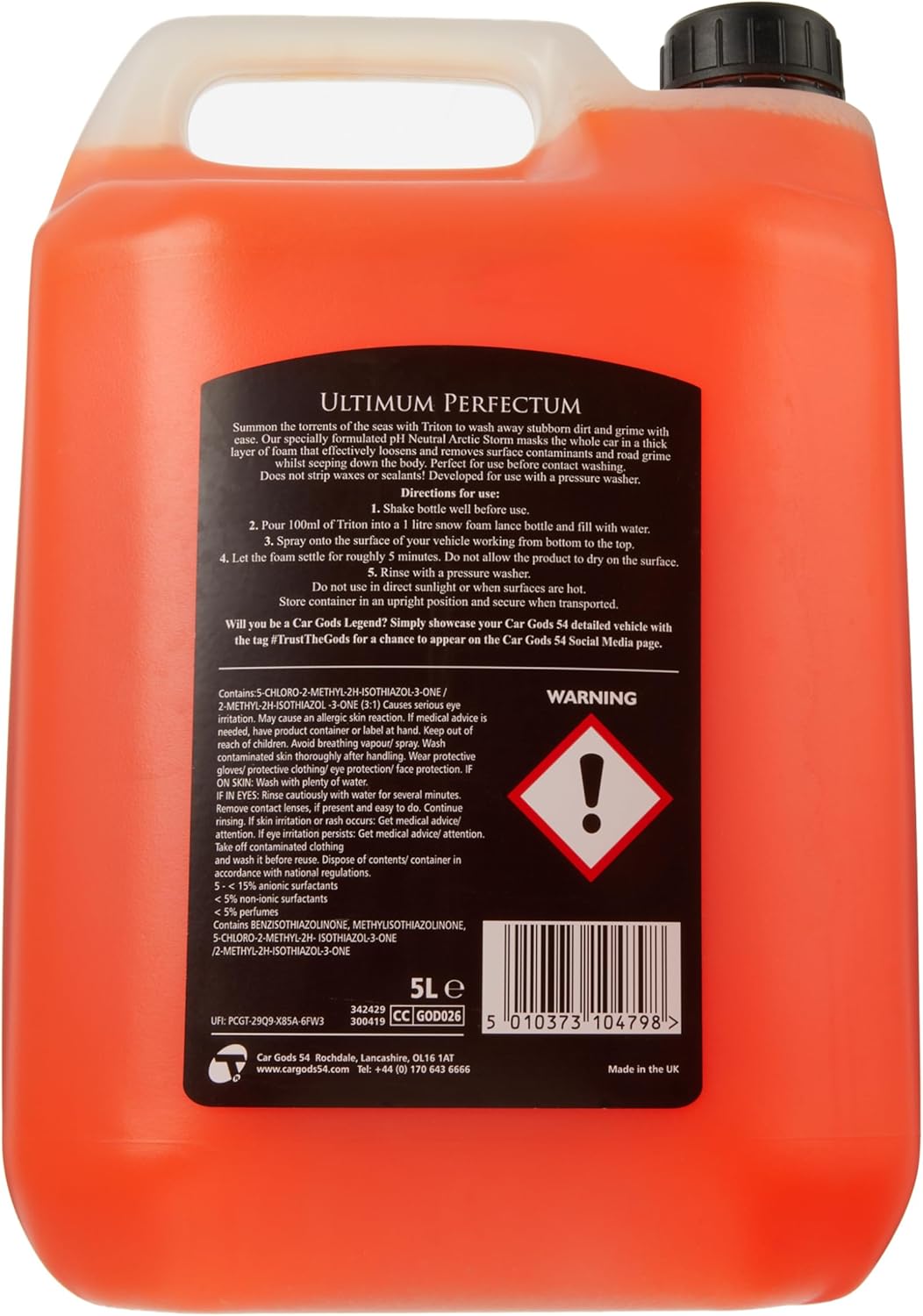 Car Gods Arctic Storm Super Thick Snow Foam Shampoo Orange Scent 170 Fl Oz