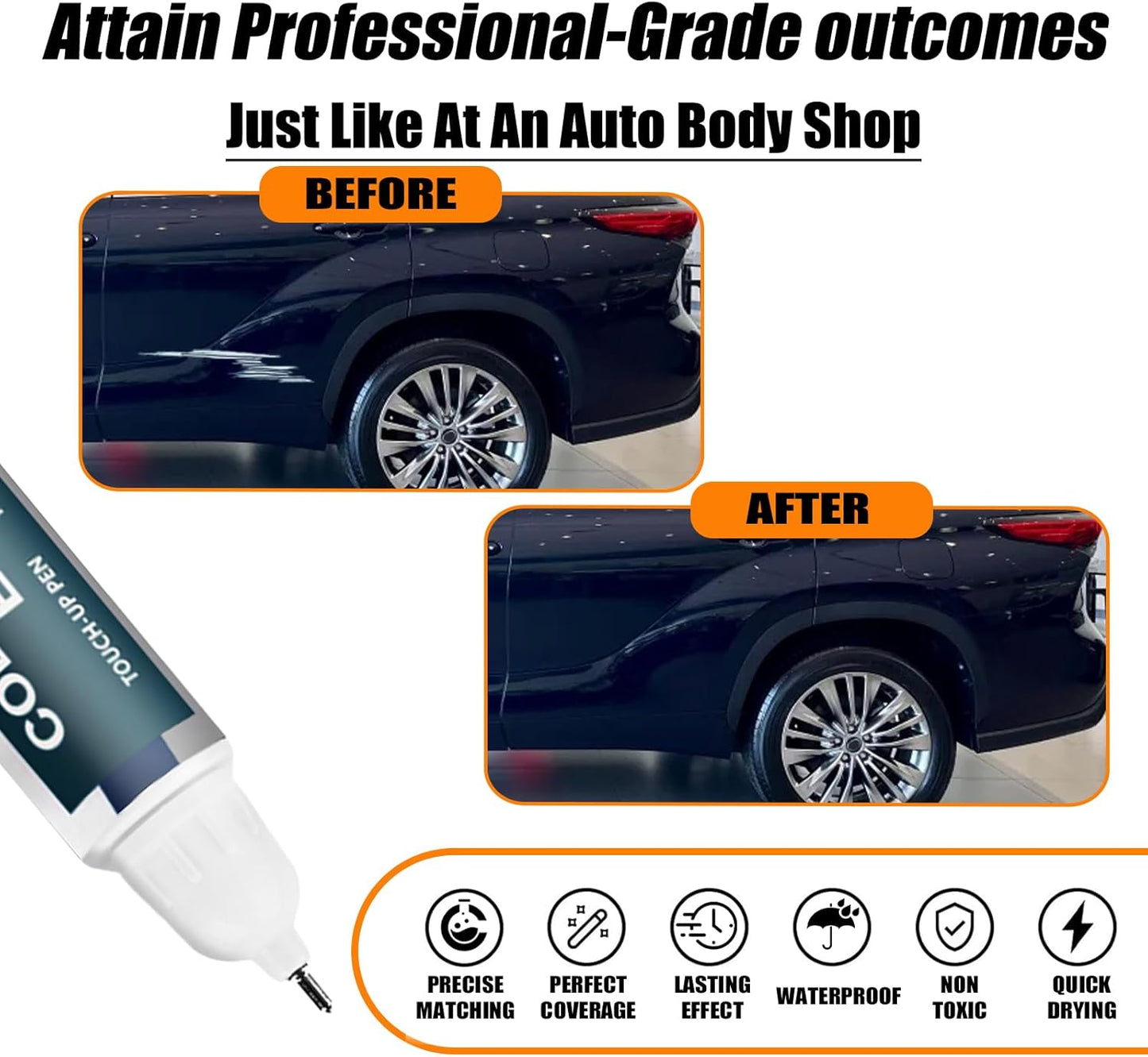 8S6 Dark/Nautical Blue Metallic Touch Up Paint for Toyota, Car Paint Pen Scratch Repair Two-In-One Touch Up Paint, Premium Car Scratch Remover for Deep Scratches