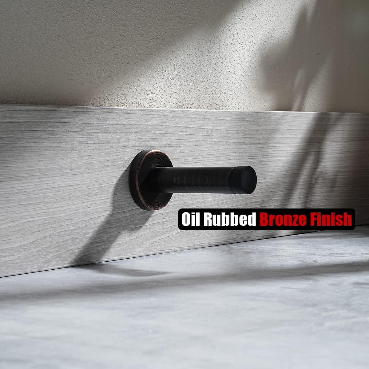 JQK Door Stopper Oil Rubbed Bronze, 304 Stainless Steel Thicken 1mm Sound Dampening Door Stop Bumper Wall Protetor 4 Pack, ORB, DSB5-ORB-P4