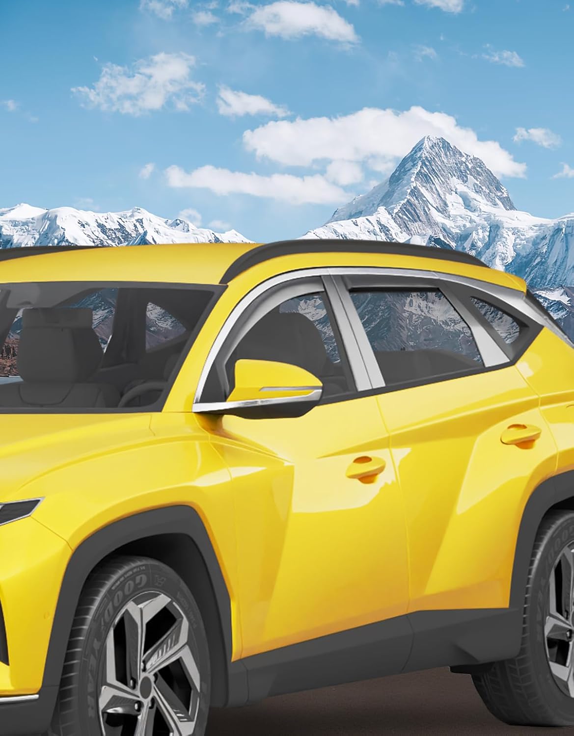 in-Channel Window Rain Guards Fit for Hyundai Tucson 2022 2023 2024 2025 Extra Durable Window Deflectors Vent Visors Shades Car Accessories Visors Rain Guards -4 pcs