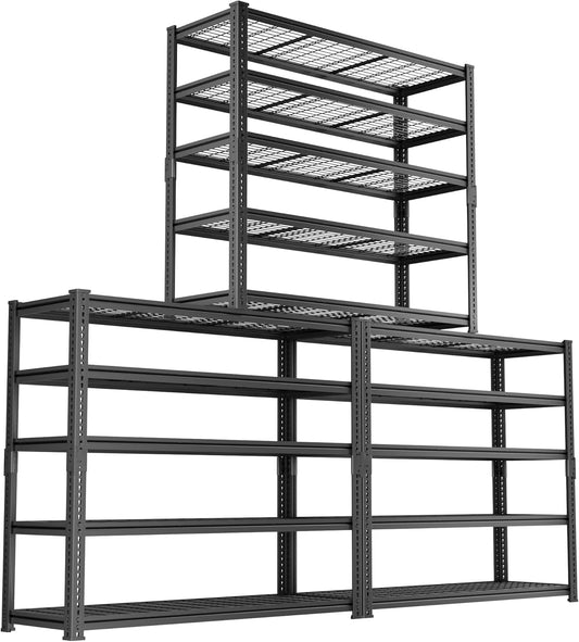 Storage Shelves, Garage Shelving Heavy Duty 2800 LBS Capacity, 48"L x 18"W x 72"H Adjustable Metal Shelving Organizer Wire Rack, 5 Tier Utility Shelf Unit for Pantry Closet Warehouse Organization