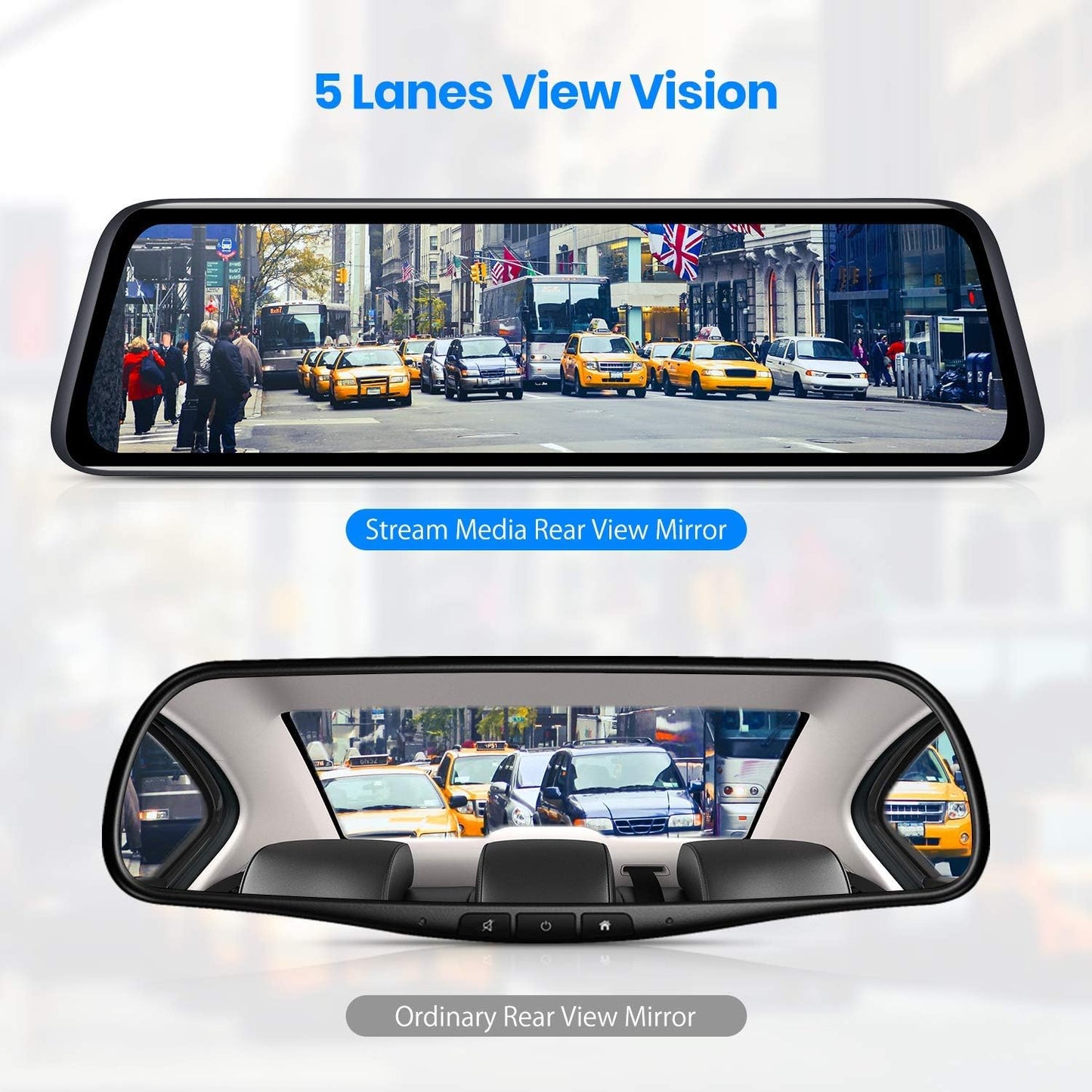 AUTO-VOX V5PRO 1080P 9.35'' OEM Rear View Mirror Camera, Full Laminated Ultrathin Touch Screen Mirror Dash Cam Front and Rear with No Glare, Super Night Vision Car Backup Camera Mirror