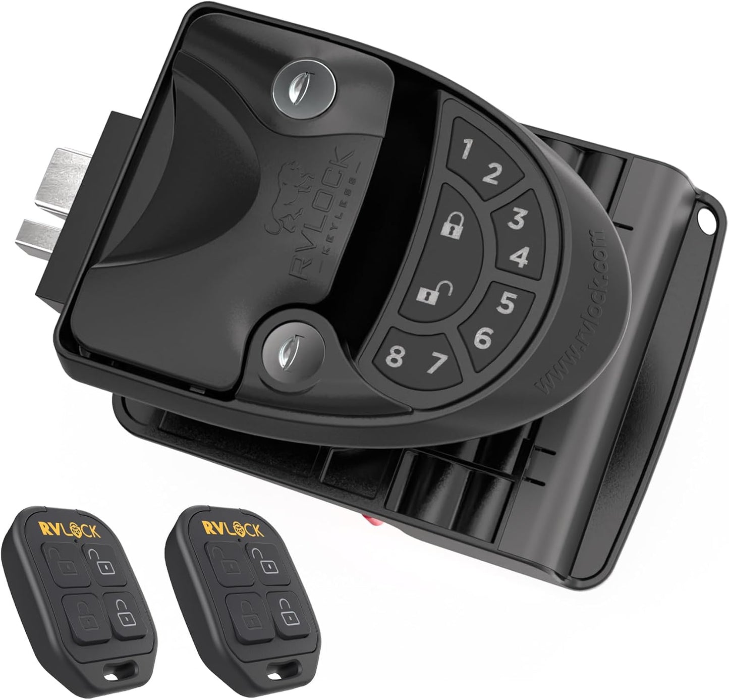 RVLOCK V4 RV Door Lock Keyless Entry with Remote, Secure and Convenient Camper Latch Replacement, Durable RV Door Lock Replacement for Trailers with Patented Security Technology