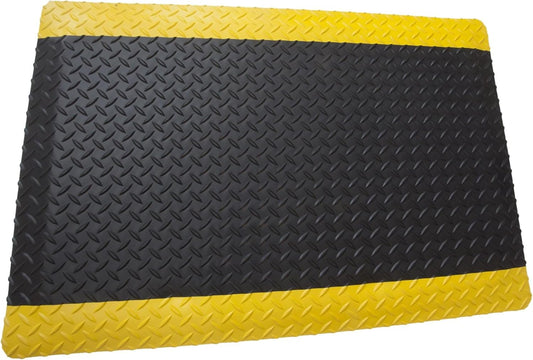 Rhino Mats, American Classic Diamond Anti-Fatigue Mats, Industrial Ergonomic Comfort Standing Mat for Work, Home, Garage, Office, Kitchen or Anywhere (Black/Yellow 1" Thick, 3 FT. x 17 FT.)