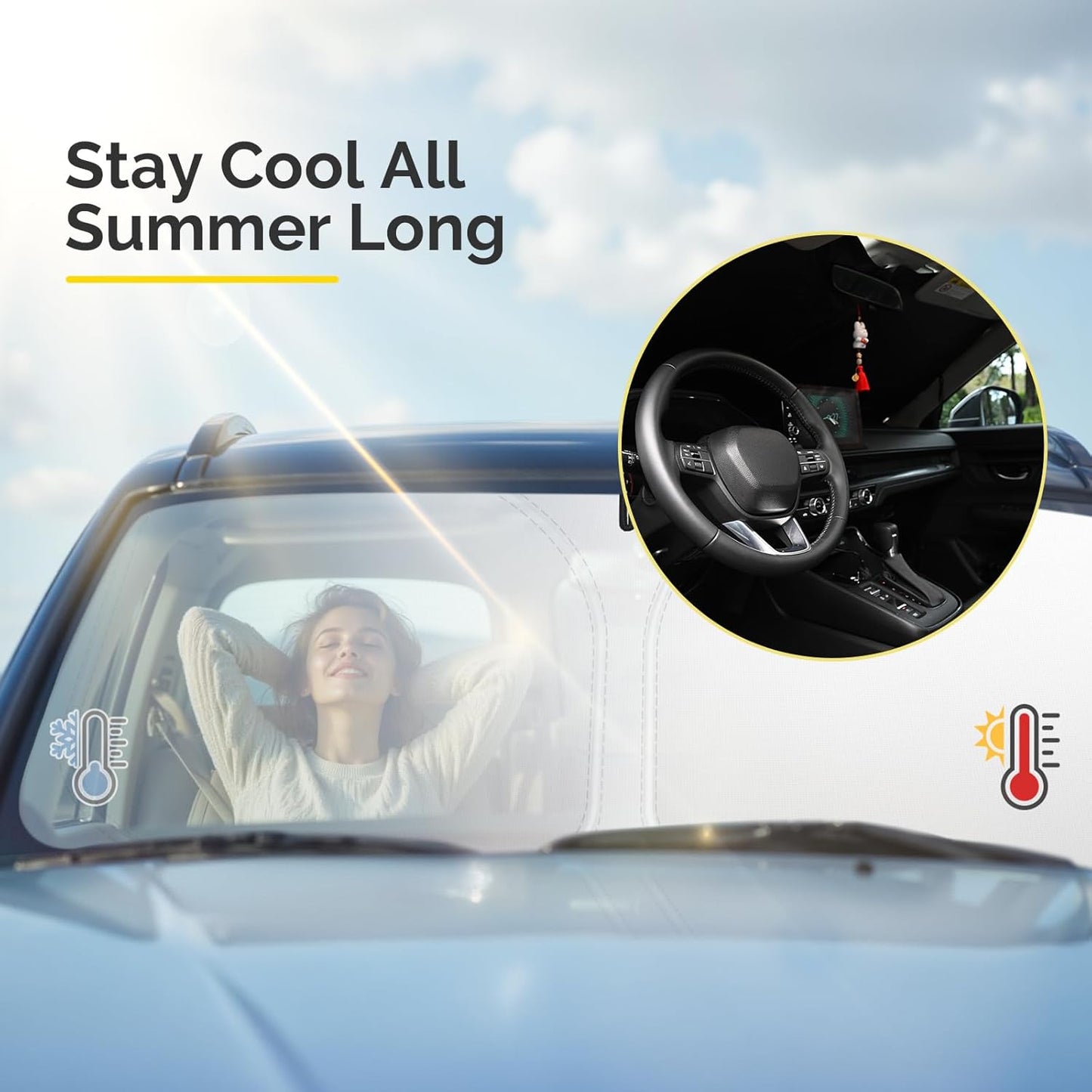 Car Windshield Sun Shade Compatible with 2020 2021 2022 2023 2024 2025 Toyota Corolla Accessories Foldable Front Window Sunshade Custom Windshield Cover Sun Visor Block UV Rays