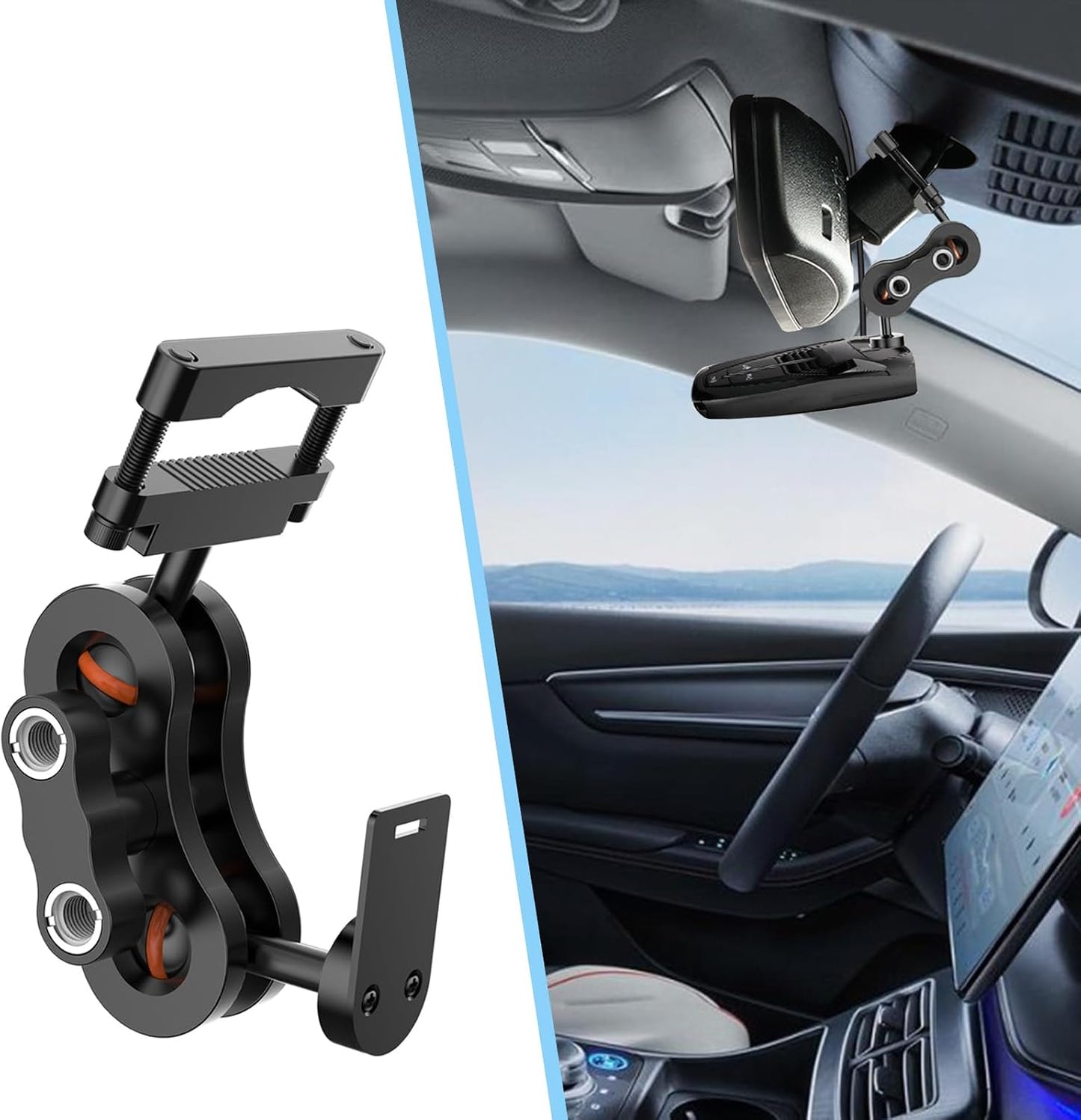 Radar Detector Rearview Mirror Rod Mounting Bracket and Radar Direct Power Cord Hardwired Kit and Fuse Tap(for Cobra Radar Models)