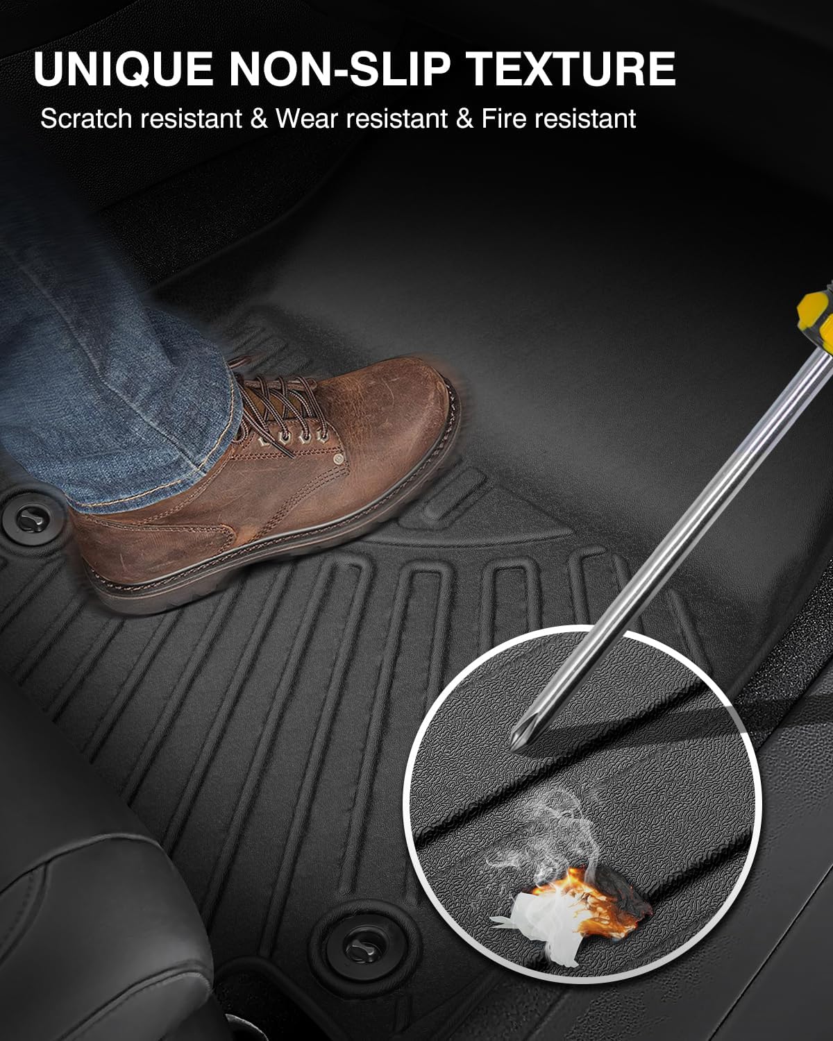 Powerty Floor Mats for 2023 2024 2025 Mazda CX50 CX-50 Accessories All Weather Floor Liner 3D TPE 1st & 2nd Row Floor Mat Heavy-Duty Floor Liners