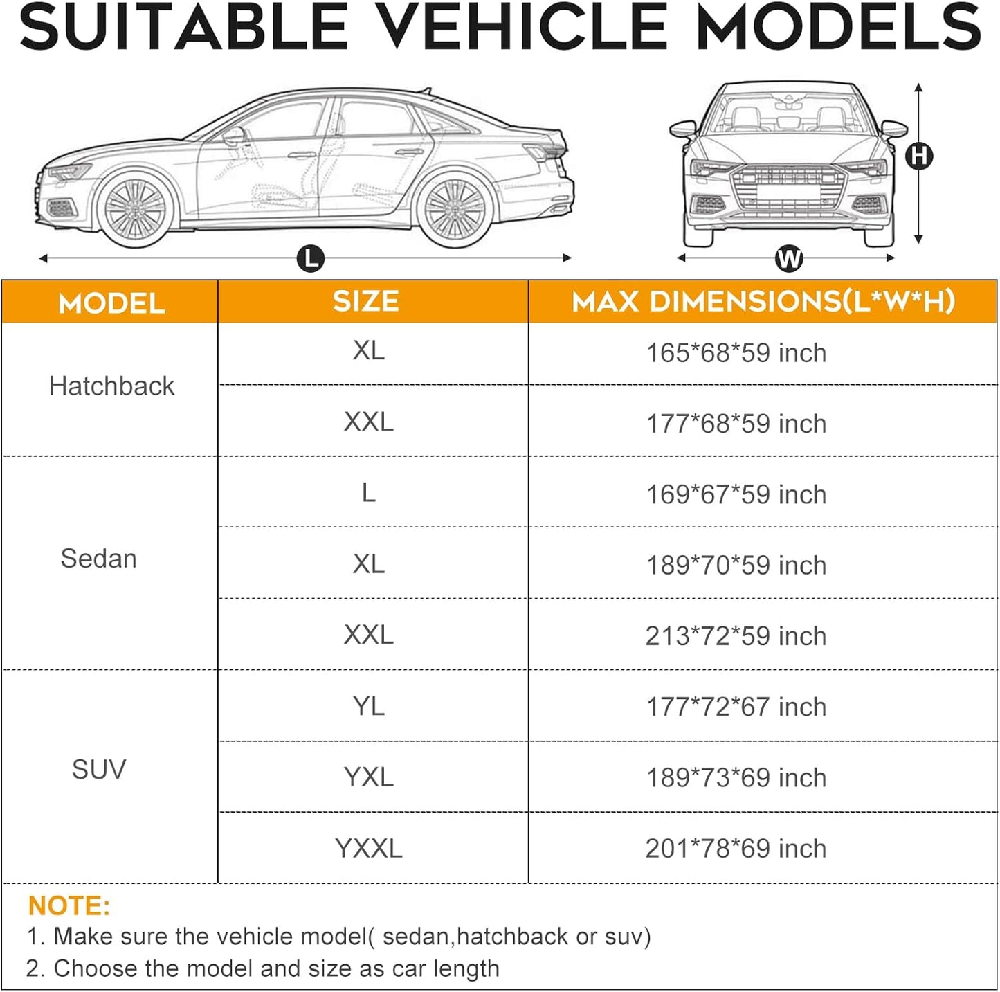 Waterproof SUV Car Cover: 6-Layer Protection from Rain, Snow, UV & Dust - Universal Fit up to 189 inches with Zipper Door & Windproof Straps for Outdoor, Garage, Travel Use, Silver
