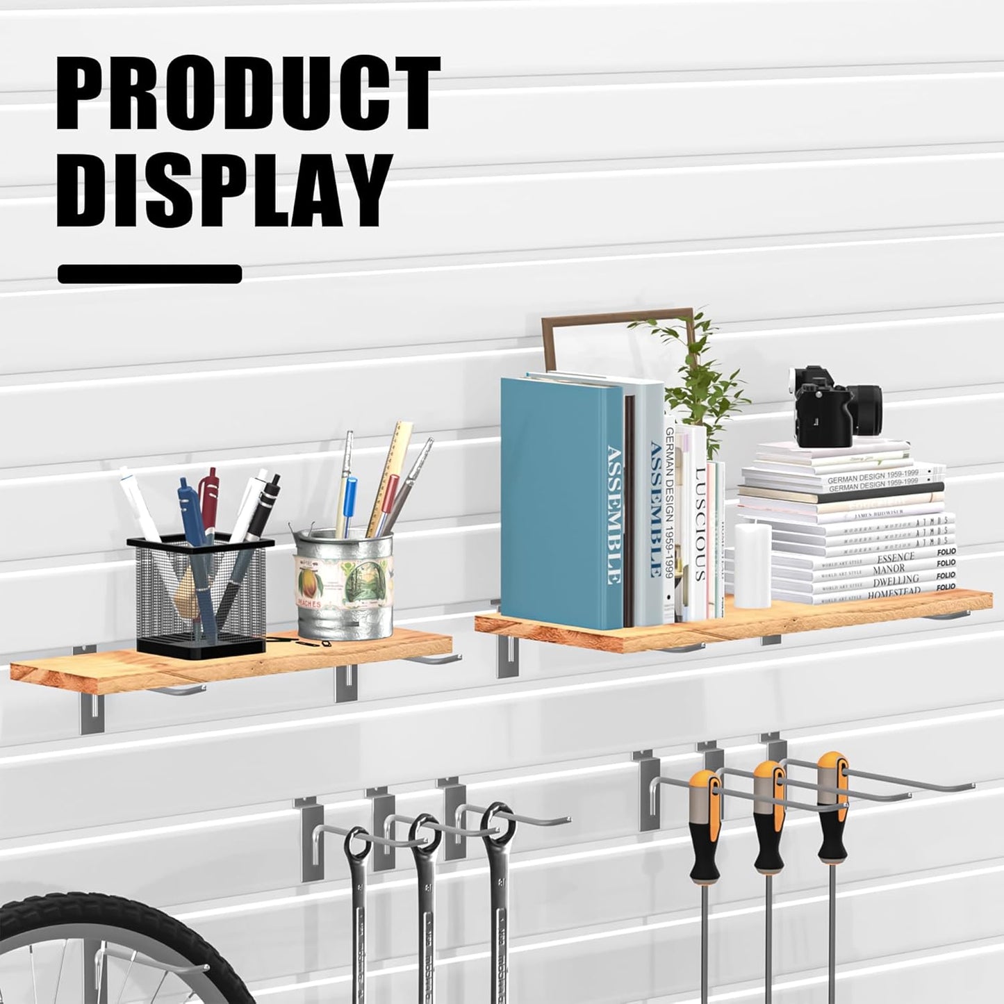 25 PK Silver 10 inch Wall Mounted Slatwall Hooks – Heavy-Duty Storage & Organization Solution