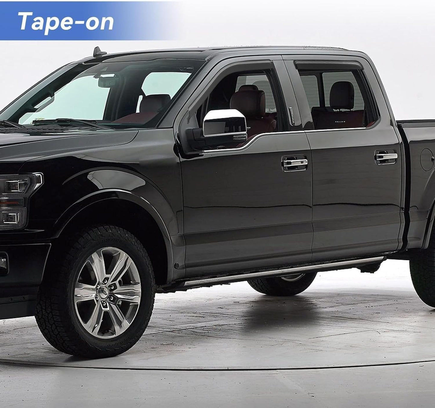 Window Visors Rain Guards for 2015-2025 Ford F150 SuperCrew, Out-Channel Sun Rain Shades Window Vent Deflectors for 2017-2025 F-150 Raptor F250 F350 F450 F550 Super Duty Crew Cab, for Full-Size Cabs