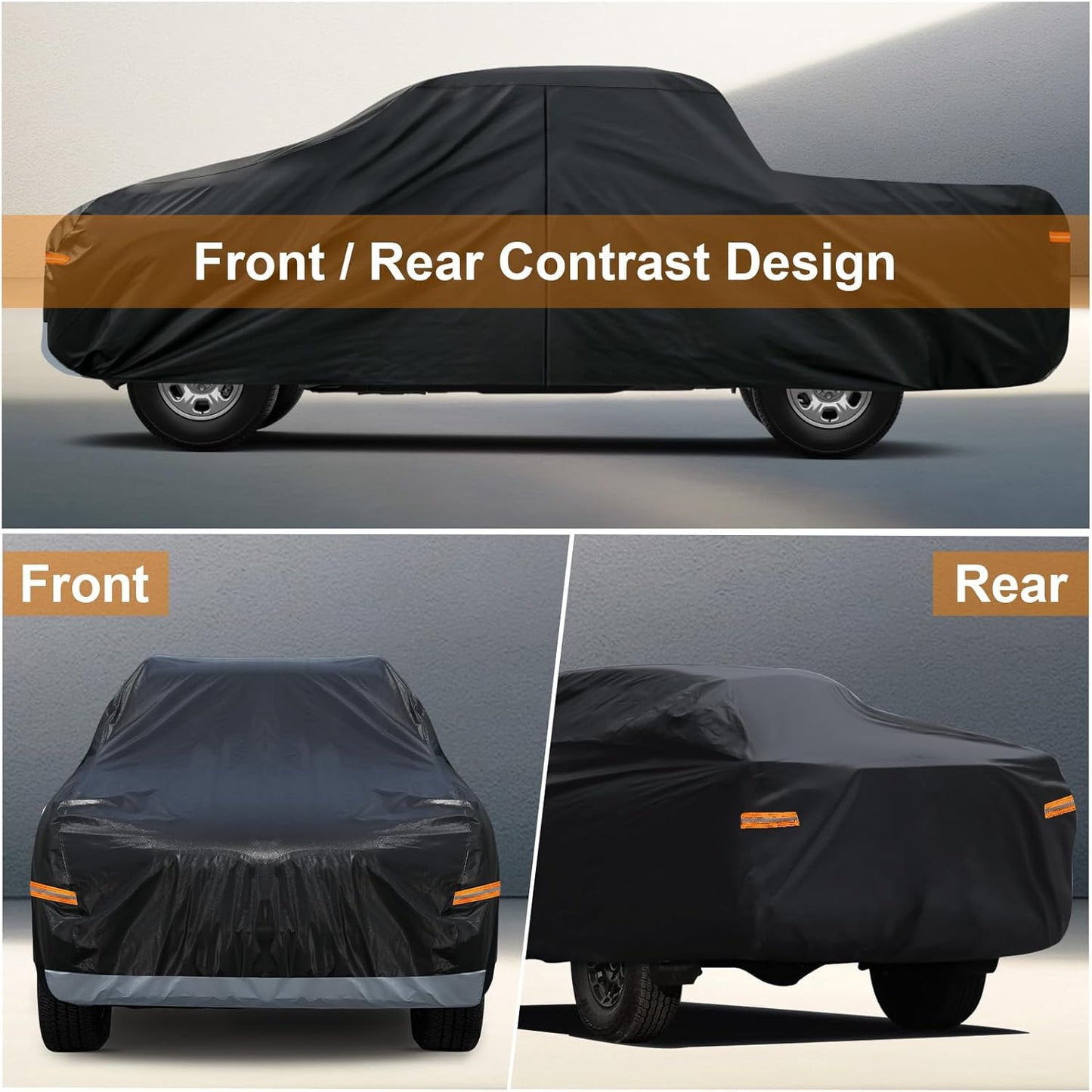 Kayme Truck Cover Custom Fit Dodge Ram 1500(2009-2025) Quad Cab Short Bed. Full Exterior Heavy Duty Outdoor Pickup Truck Car Cover Waterproof All Weather.Car Tarp for Wind Sun Dust Protection.Black