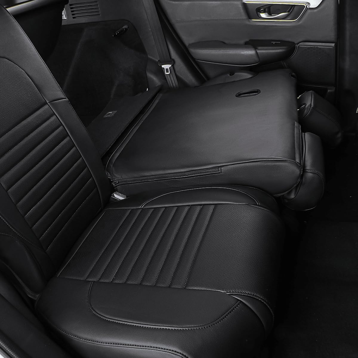 EKR Accord Car Seat Covers Custom for Honda Accord 2013-2016 LX,EX,EX-L,Sport,Touring,Sport SE & 2017 LX,Reat Row W/Solid Backrest,Seat Cover Full Set,Car Seat Protector-Leather(Black)