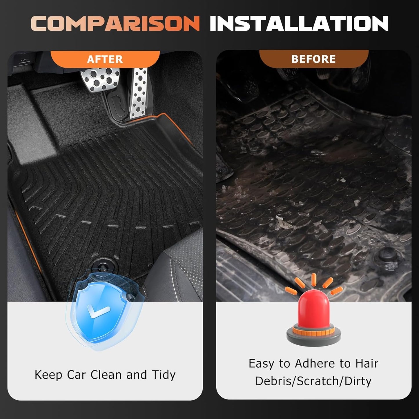 Car Floor Mats and Trunk Mat for 2024 Honda Prologue and Chevy Blazer EV with Cargo Liner All Weather TPE Anti-Slip Thicken Waterproof 1st & 2nd & Rear Cargo Liner for Honda Prologue Accessories