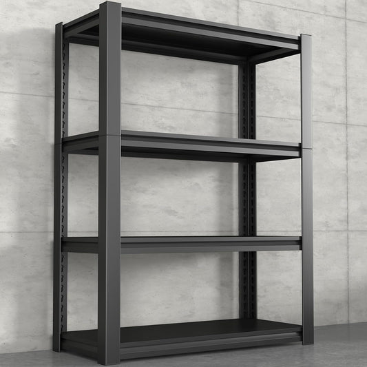 Storage Shelves,Small Shelves Unit and Storage,4 Tier Metal Shelf with Adjustable Shelves,Metal Storage Racks Heavy Duty Load 2000lb,Warehouse,Basement,Black