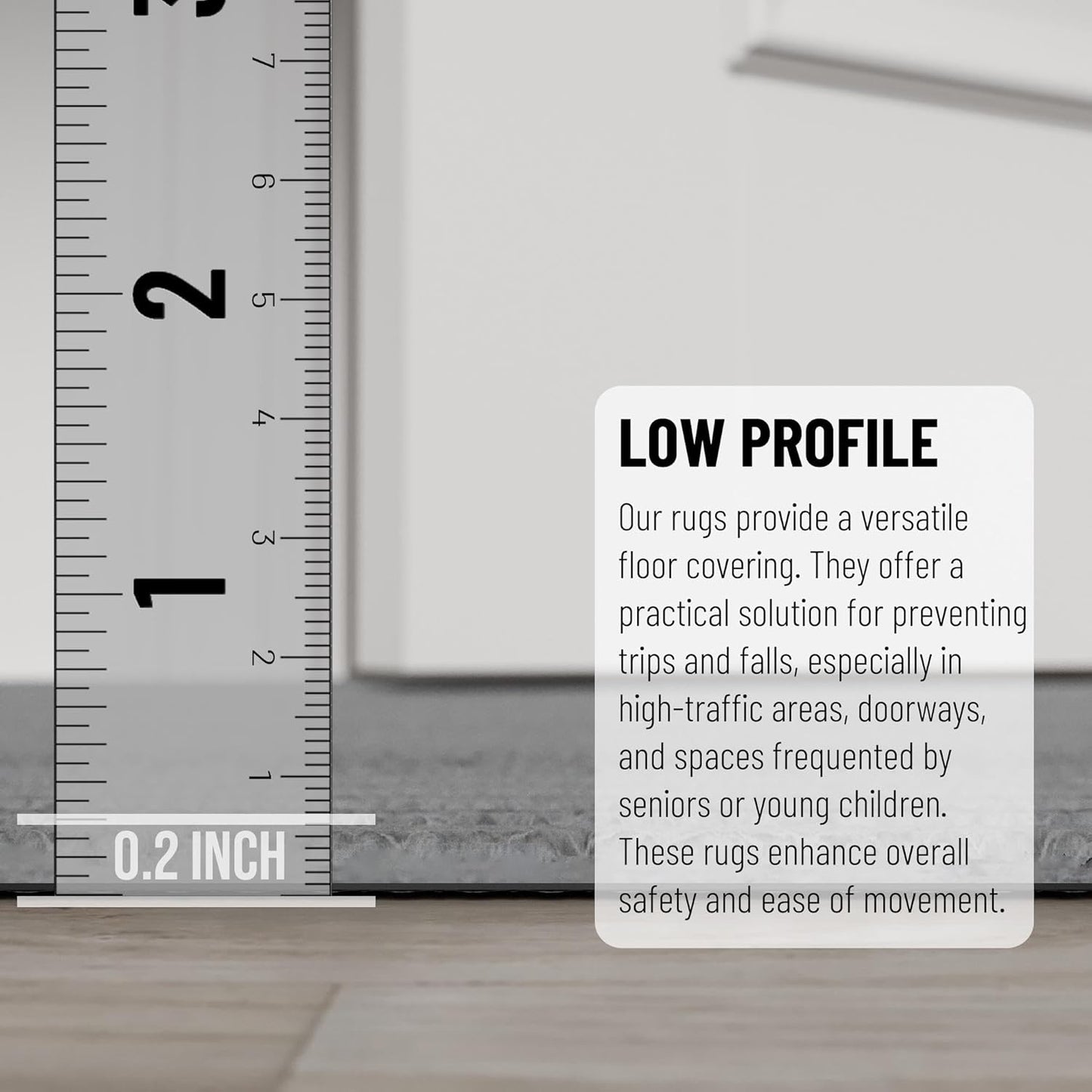 Ottomanson 2'7" x 5' Mud Mat Area Rug Scraper Carpet - Non-Slip, Dirt Trapping for Indoor & Outdoor Use - Ideal for Entryway, Garage, Kitchen, Patio & High-Traffic Areas, Gray